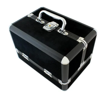 Black Cosmetic Case with Key Lock 25x17x17 cm