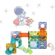Magnetic Building Blocks with Marble Run and Lights, 49 Pieces
