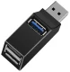 USB 3.0 Hub 3-Port High Speed Data Splitter 5Gbps, Black