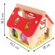 ECOTOYS Wooden Farmhouse Shape Sorter with 12 Animal Blocks, from 12 Months