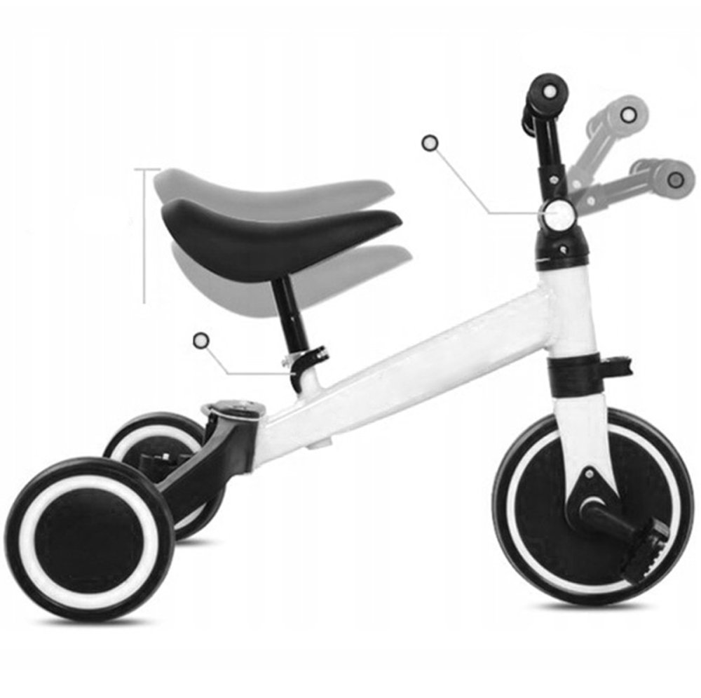 Children's balance bike with adjustable seat, white (2)