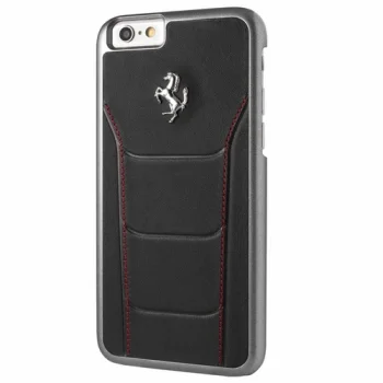Ferrari GT 458 Leather Case for iPhone 6/6S, Black/Red Stitching