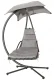 Hanging Chaise Lounge Chair MultiGarden Outdoor Swing with Stand and Canopy, Grey