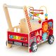 ECOTOYS Wooden Baby Walker and Activity Centre Fire Truck with Blocks