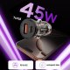 Tech-Protect CC01 45W 2-portu USB-A / USB-C automašīnas lādētājs – melns | Phone Car Charger