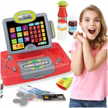 Toy Cash Register with LCD Screen, Scanner and Microphone