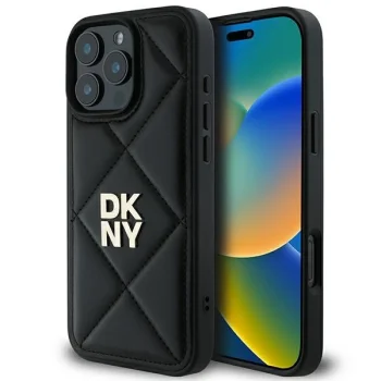 Apple iPhone 16 Pro Max 6.9'' DKNY Quilted Stack Logo Case Cover, Black