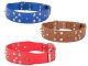 Adjustable dog collar with studs, eco leather, XL, assorted colors