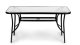 Patio Dining Table 160x90 cm MultiGarden with Tempered Glass Top and Umbrella Hole