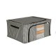 Wardrobe organizer for bedding and clothes with frame, 22L, white black