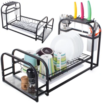 Dish Drainer with Tray, Black