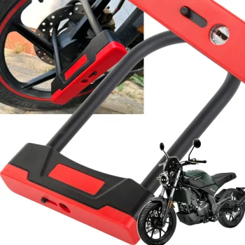 Motorcycle & Bicycle U-Lock Security, Black