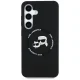 Karl Lagerfeld Silicone Double Heads And Circle MagSafe Case for Samsung Galaxy S25, Black