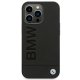 BMW iPhone 14 Pro Max vāciņš Leather Stamp, melns