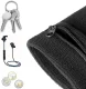 Sports Wristband with Zipper Pocket, Black