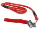 Traditional dog leash with strong collar, 120cm x 1.3cm, red