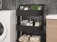 3-Tier Rolling Utility Cart Metal Storage Organizer, Black