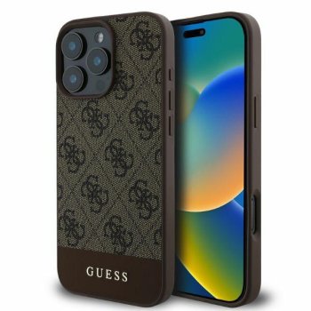 Guess 4G Bottom Stripe Phone Case Cover iPhone 16 Pro Max - brown