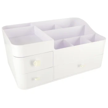 Large Cosmetics and Jewelry Organizer with Drawers, White