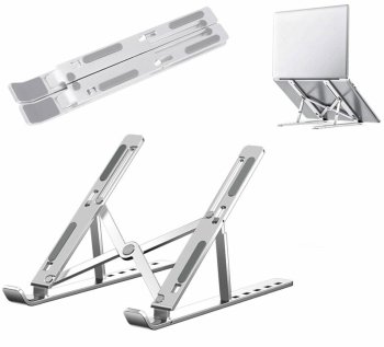 Salokāms alumīnija statīvs portatīvajam datoram un planšetei