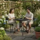 Multigarden Garden Table, 60x60 cm, Tempered Glass, Black