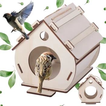 Wooden Birdhouse / Bird Feeder DIY Assembly Kit (25x20x19cm)