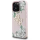 Guess Grained Roses Big 4G Logo Case for iPhone 16 Pro - Pink