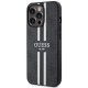 Guess iPhone 13 Pro Max vāciņš 4G Printed Stripes MagSafe, melns