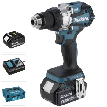 Akumuliatorinis smūginis gręžtuvas-suktuvas Makita DHP489RTJ 18V 2x 5.0Ah