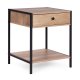 Industrial Nightstand with Drawer and Shelf ModernHome Bedside Table, Light Oak