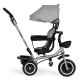 ECOTOYS 2-in-1 Kids Tricycle Stroller with Rotating Seat and Foldable Canopy, Grey