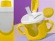 Baby Sippy Cup with Silicone Handles and Straw, 300ml, Yellow