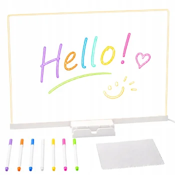 Acrylic LED Writing Lamp with USB Power and Markers
