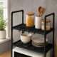 Kitchen Rack Over Microwave, 2 Tiers, Black