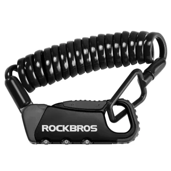 Rockbros 32120010003 RBK6N Combination Bike & Helmet Lock, 120 cm, Black