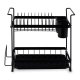 Massido MS-602 2-Tier Dish Drying Rack with Drainboard, black
