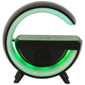 Multifunctional RGB LED Lamp with Speaker and Wireless Charger, Black