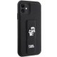 Karl Lagerfeld iPhone 11 Case Gripstand Saffiano Karl & Choupette, Black