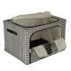 Bedding and Clothing Organizer with Frame, 66L, White Black