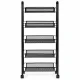 ModernHome Mobile Metal Shelving Unit Organizer with 5 Shelves and Wheels, Black