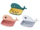 Whale-Shaped Soap Dish with Water Drain (Assorted Colors)