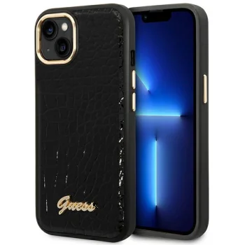 Guess Croco Collection Case for iPhone 14 Plus - Black