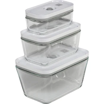 Zwilling Fresh & Save stiklinių vakuuminių indų rinkinys, 3 vnt., pilkas
