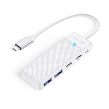 Orico PAPW2AC-C3 USB Hub 4-port (2x USB-A, 1x USB-C, PD 100W) 0.15m, White