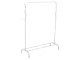 White Metal Floor-Standing Clothes Rack with Shelves