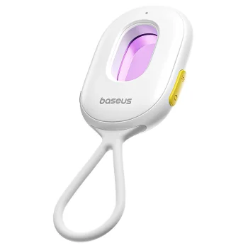 Baseus Heyo Series II Hidden Camera Detector with Alarm and Mini Flashlight + Baseus Simple USB-A - USB-C Cable - White