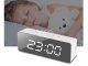 Multifunctional LED Alarm Clock with Thermometer, Mirror, and Date Display, White