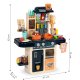 Children\'s play kitchen with sound, LED, steam generator, 42 accessories, navy blue