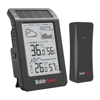 BALDRTHERM B0596WT2H2P-V1 Solar-Powered Weather Station, Black