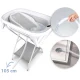Nukido NK-279 Foldable Baby Bathtub with Stand and Thermometer, White/Grey